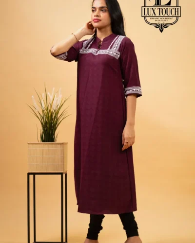 CASUAL WEAR KURTI WITH EMBROIDERY