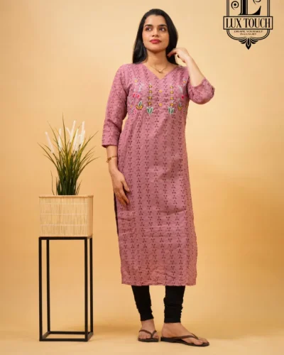 EMBROIDERED COTTON KURTA